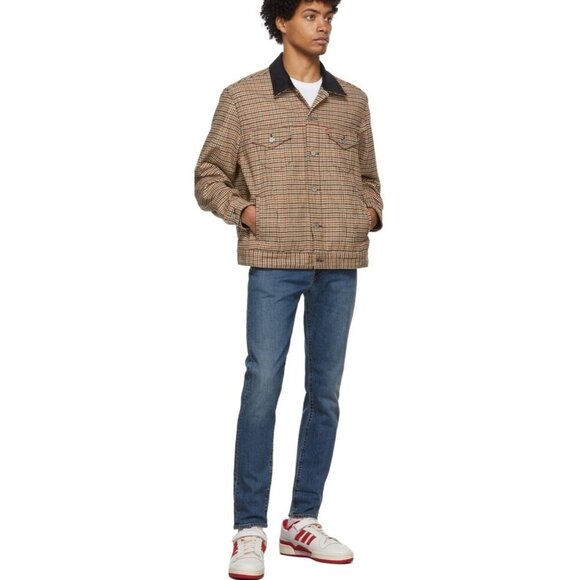 NEW! Vintage Fit Levi's Premium Houndstooth Trucker Jacket Wool Blend SZ S - Picture 5 of 16